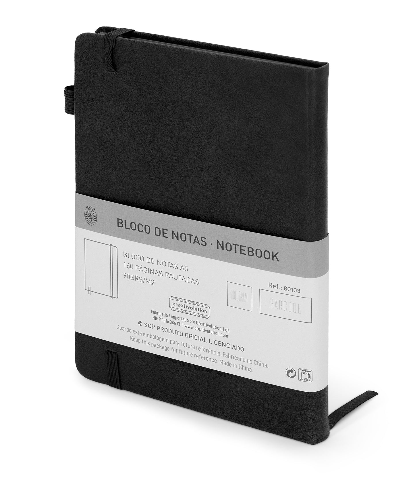 Bloco de Notas Sporting CP Capa Dura com Elástico