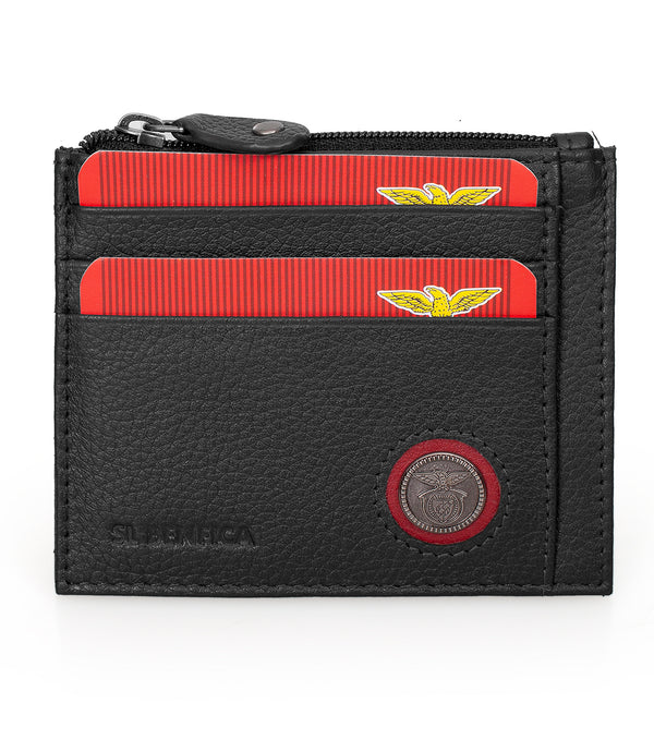 Porta-Cartões em Pele Benfica Preto