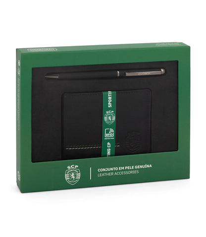 Conjunto Porta-Cartões + Caneta Sporting CP