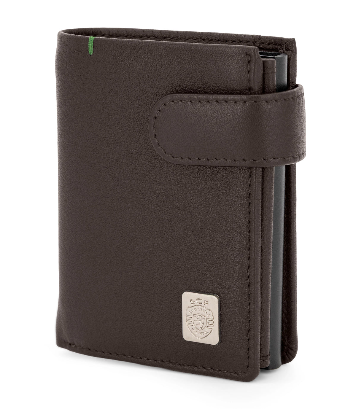 Porta-Cartões com Ejetor de Alumínio Sporting Plate Castanho