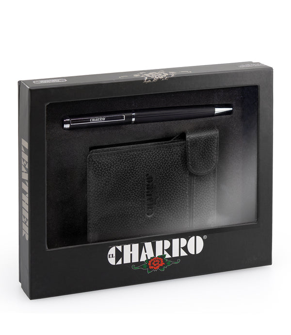 Porta-Cartões + Caneta El Charro Preto