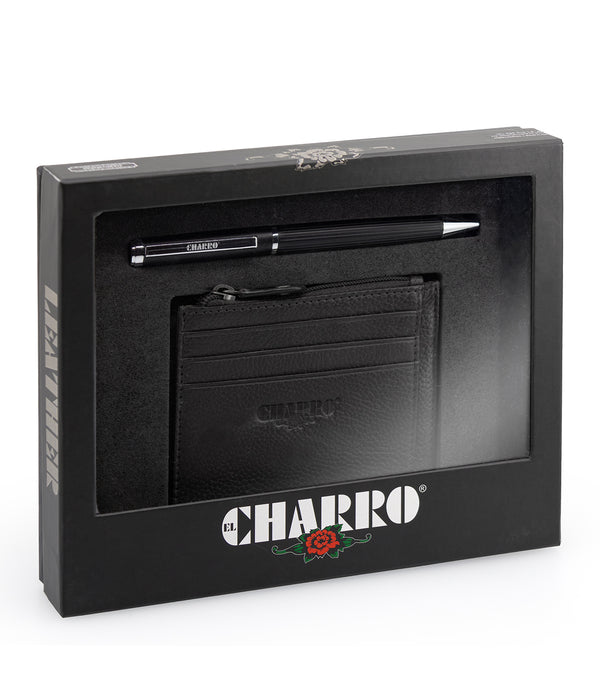 Porta-Cartões + Caneta El Charro Preto