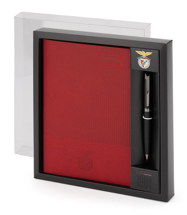 Conjunto Bloco de Notas A5 + Caneta SL Benfica Vermelho