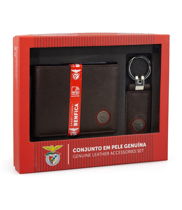 Carteira + Porta-Chaves SL Benfica Castanho